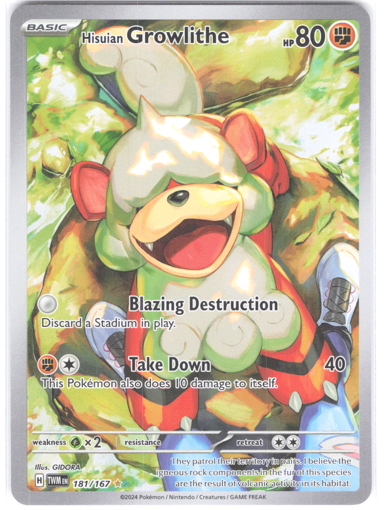 Hisuian Growlithe Twilight Masquerade Illustration Rare 181/167