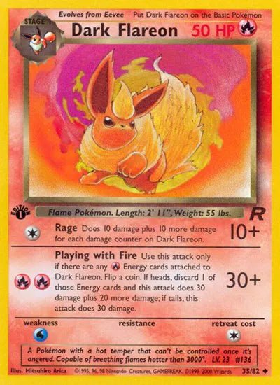 Team Rocket Dark Flareon 35 1st Edition - LP by PlayVault on MYNTED
