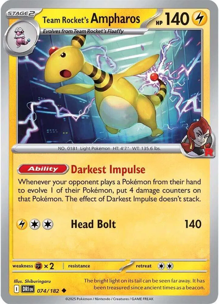 Team Rocket's Ampharos 074 - Destined Rivals by PokéPW on MYNTED