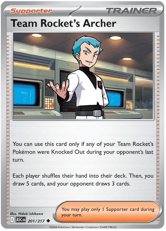 Team Rocket's Archer 201/217 Reverse Holo | Mega Evolution – Ascended Heroes by Worth the XP on MYNTED