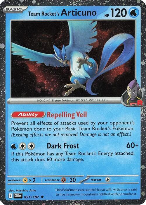Team Rocket's Articuno - 051/182 (Cosmos Holo) - Promo Card by SAFAQATI on MYNTED