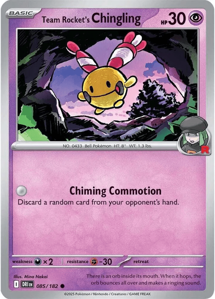 Team Rocket's Chingling 085 Rev Holo - Destined Rivals by PokéPW on MYNTED