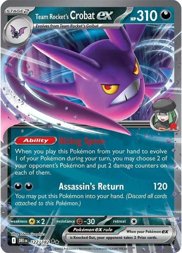 Team Rocket's Crobat ex 122/182 (Destined Rivals) by Mikeepulls on MYNTED