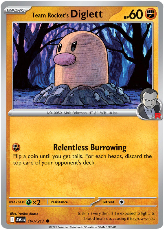 Team Rocket's Diglett 100/217 Common | Mega Evolution – Ascended Heroes by Worth the XP on MYNTED
