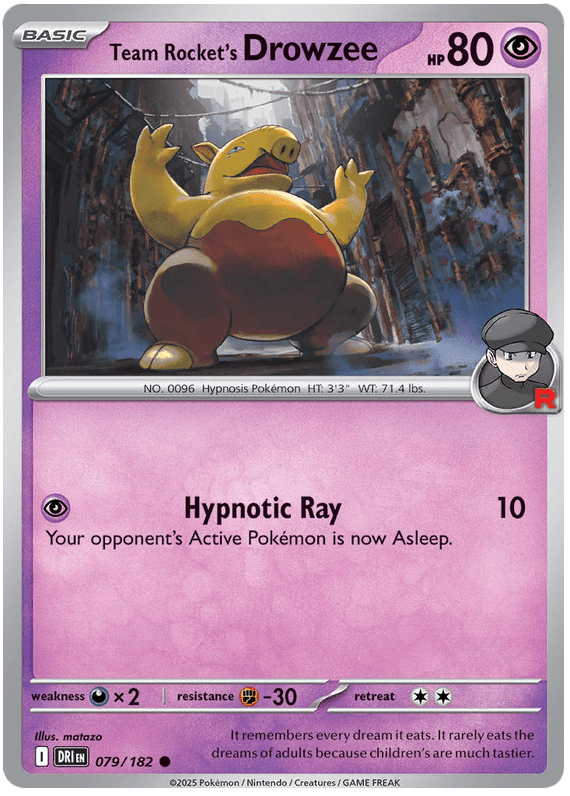Team Rocket's Drowzee 079/182 Common | Scarlet & Violet – Destined Rivals by Worth the XP on MYNTED