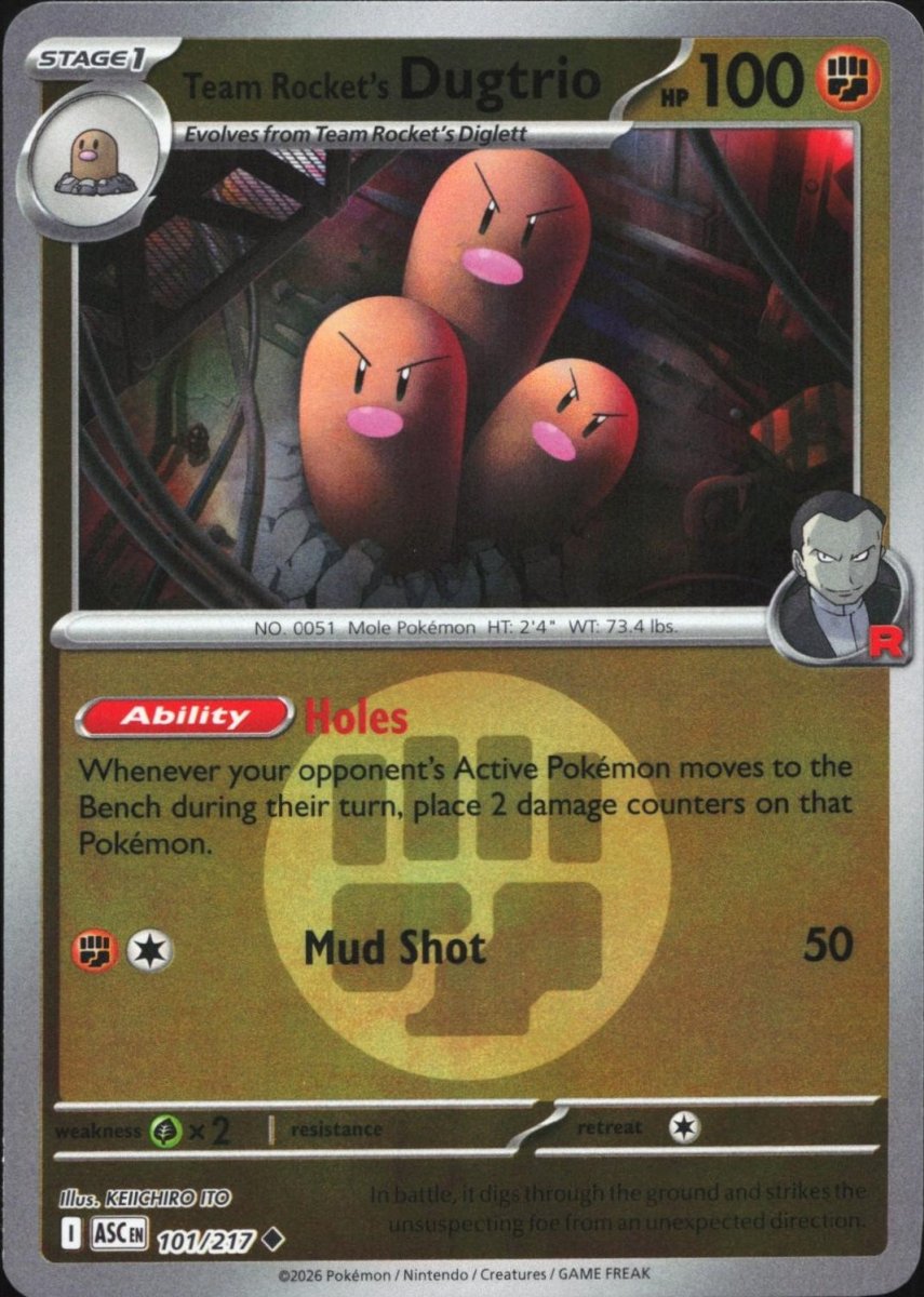 Team Rocket's Dugtrio - 101/217 (Energy Symbol Pattern) - ME: Ascended Heroes (ASC) by SAFAQATI on MYNTED