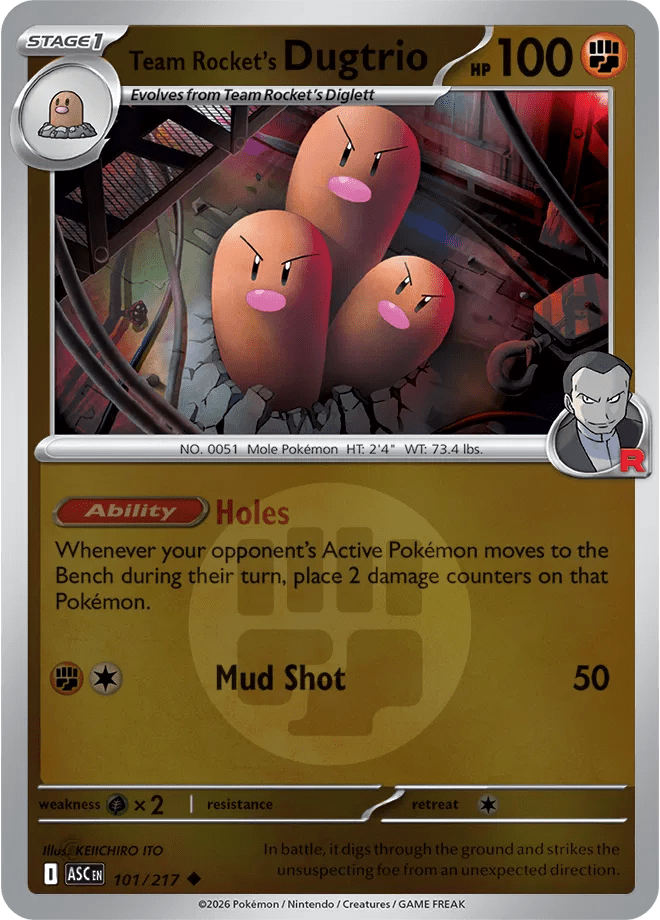 Team Rocket's Dugtrio (Energy Symbol Pattern) Ascended Heroes Uncommon 101/217 by Shark Pop Culture on MYNTED