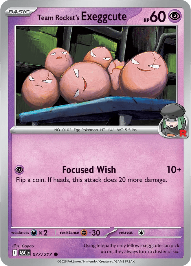 Team Rocket's Exeggcute 077/217 (Ascended Heroes) by PokéPW on MYNTED