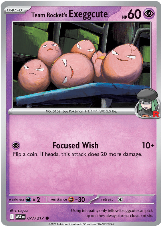 Team Rocket's Exeggcute 077/217 Common | Mega Evolution – Ascended Heroes by Worth the XP on MYNTED