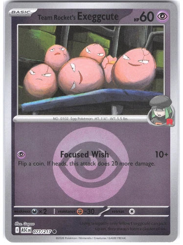 Team Rocket's exeggcute - 077/217 (Energy Symbol Pattern) - ME: Ascended Heroes (ASC) by SAFAQATI on MYNTED