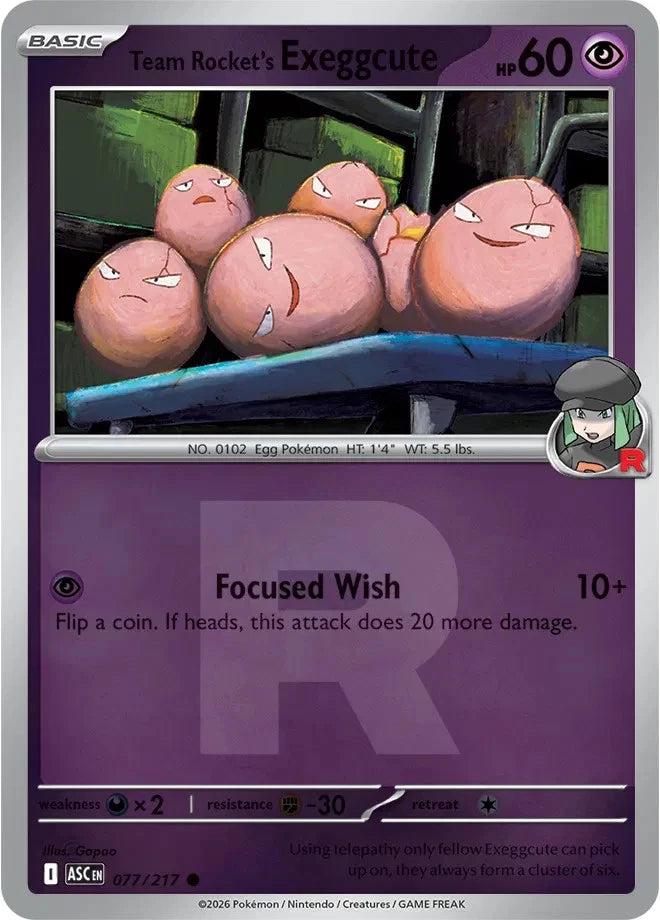 Team Rocket's exeggcute - 077/217 (Team Rocket) - ME: Ascended Heroes (ASC) by SAFAQATI on MYNTED