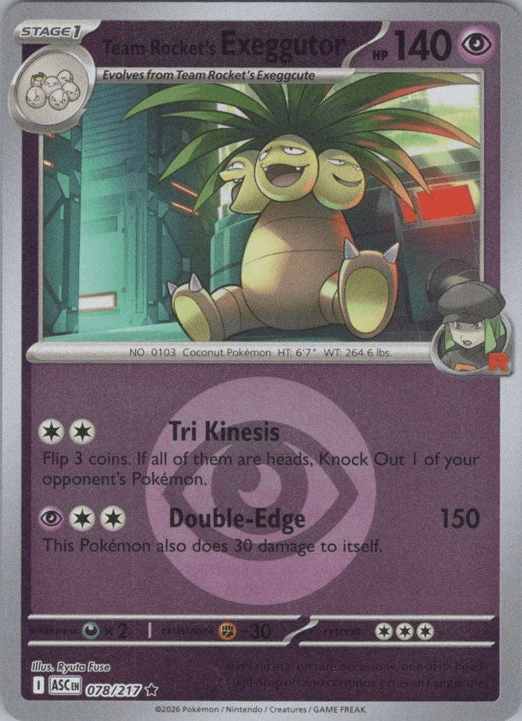 Team Rocket's exeggutor - 078/217 (Energy Symbol Pattern) - ME: Ascended Heroes (ASC) by SAFAQATI on MYNTED