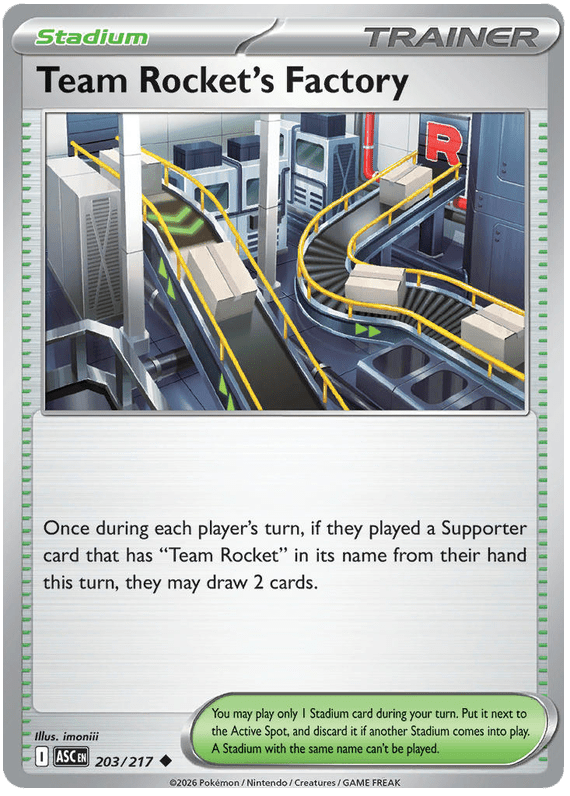 Team Rocket's Factory 203/217 Uncommon | Mega Evolution – Ascended Heroes by Worth the XP on MYNTED