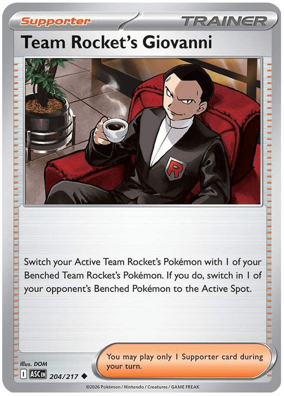 Team Rocket's Giovanni 204/217 Uncommon | Mega Evolution – Ascended Heroes by Worth the XP on MYNTED