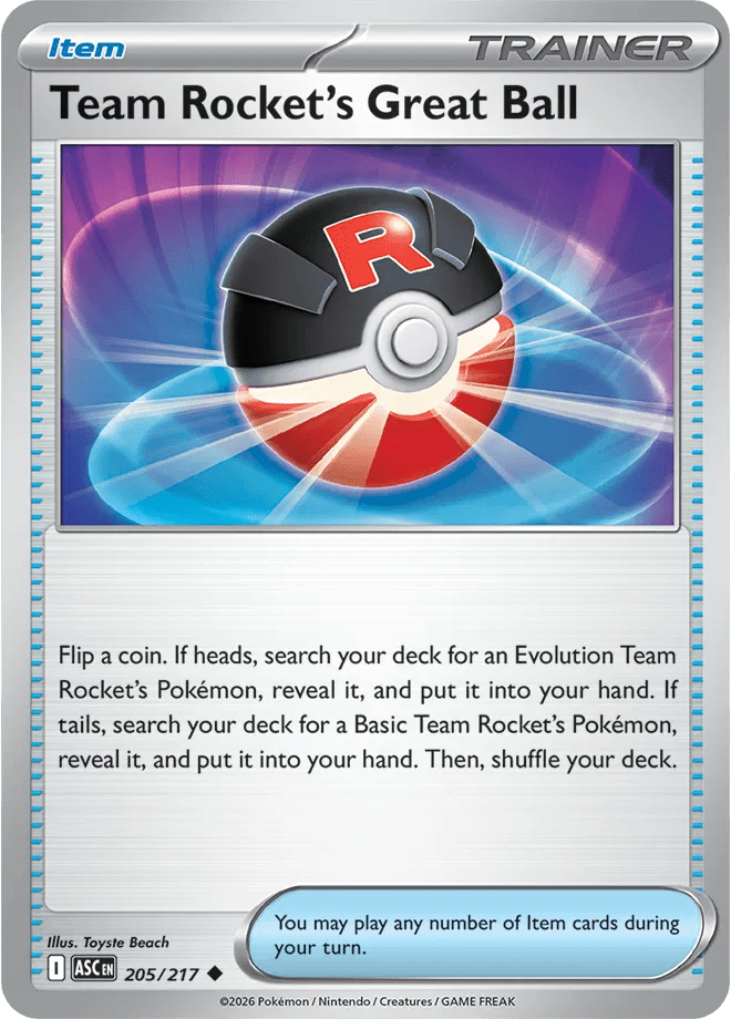 Team Rocket's Great Ball Ascended Heroes Uncommon 205/217 by PokeMagic on MYNTED