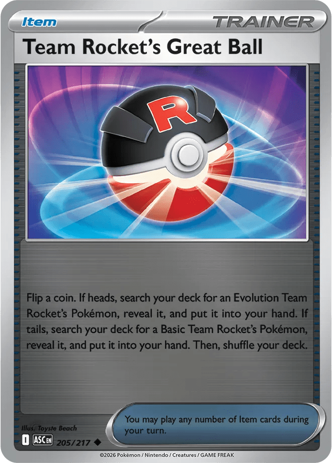Team Rocket's Great Ball Ascended Heroes Uncommon • 205/217 Reverse Holofoil by Shark Pop Culture on MYNTED