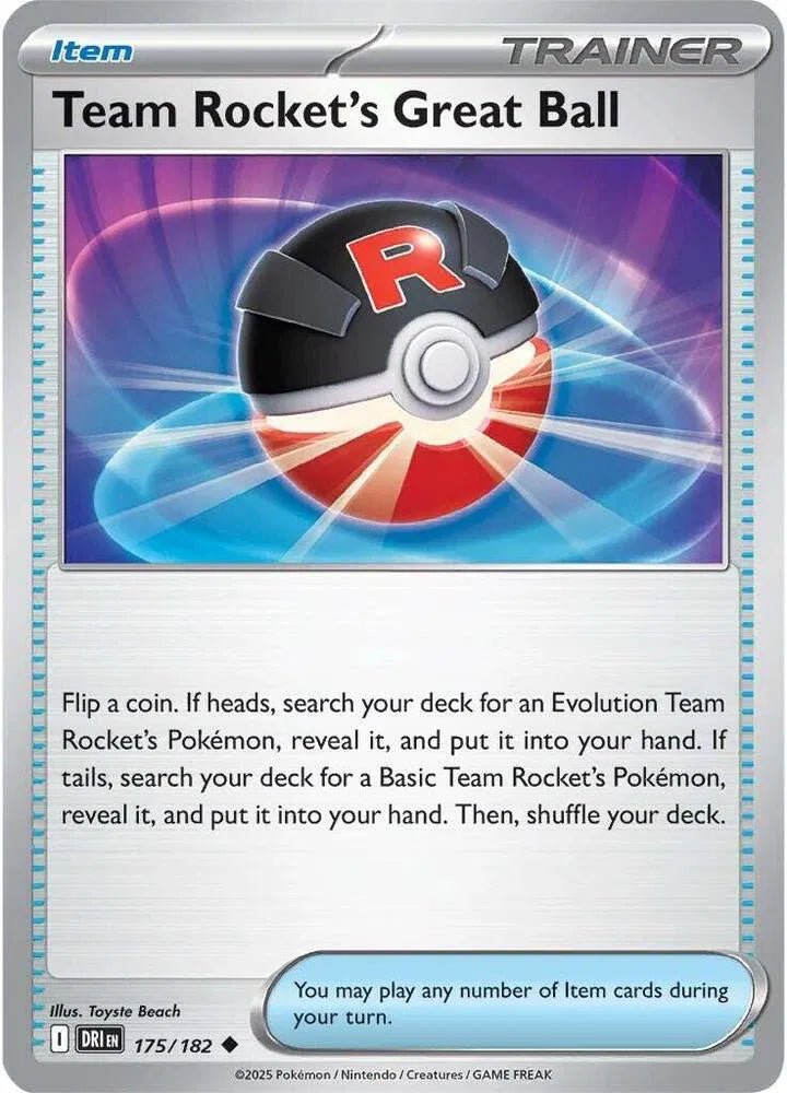 Team Rocket's Great Ball Destined Rivals Uncommon 175/182 REVERSE HOLO by The Greatest on MYNTED