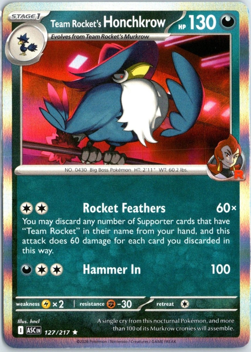 Team Rocket's Honchkrow - 127/217 (Holo) - ME: Ascended Heroes (ASC) by SAFAQATI on MYNTED