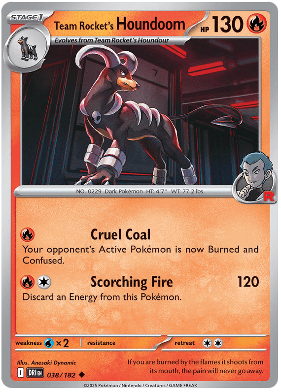 Team Rocket's Houndoom 038/182 Uncommon | Scarlet & Violet – Destined Rivals by Worth the XP on MYNTED