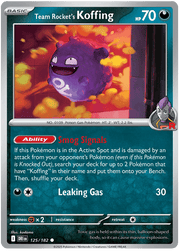 Team Rocket's Koffing 125/182 Reverse Holo | Scarlet & Violet – Destined Rivals by Worth the XP on MYNTED