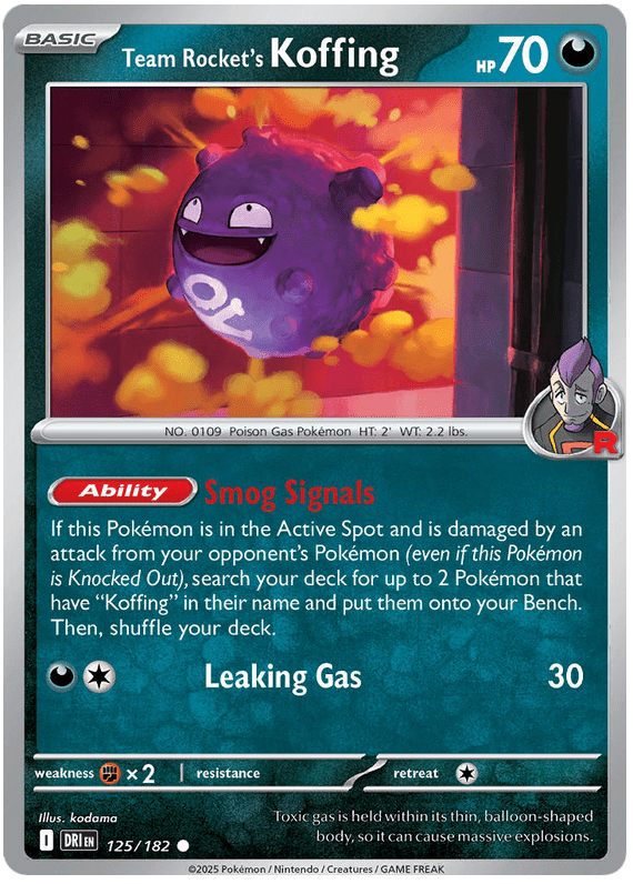 Team Rocket's Koffing 125/182 Reverse Holo | Scarlet & Violet – Destined Rivals by Worth the XP on MYNTED