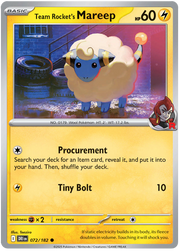 Team Rocket's Mareep 072/182 Common | Scarlet & Violet – Destined Rivals by Worth the XP on MYNTED