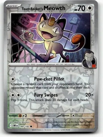 Team Rocket's Meowth - 149/182 Reverse Holo by The Cardboard Grind on MYNTED