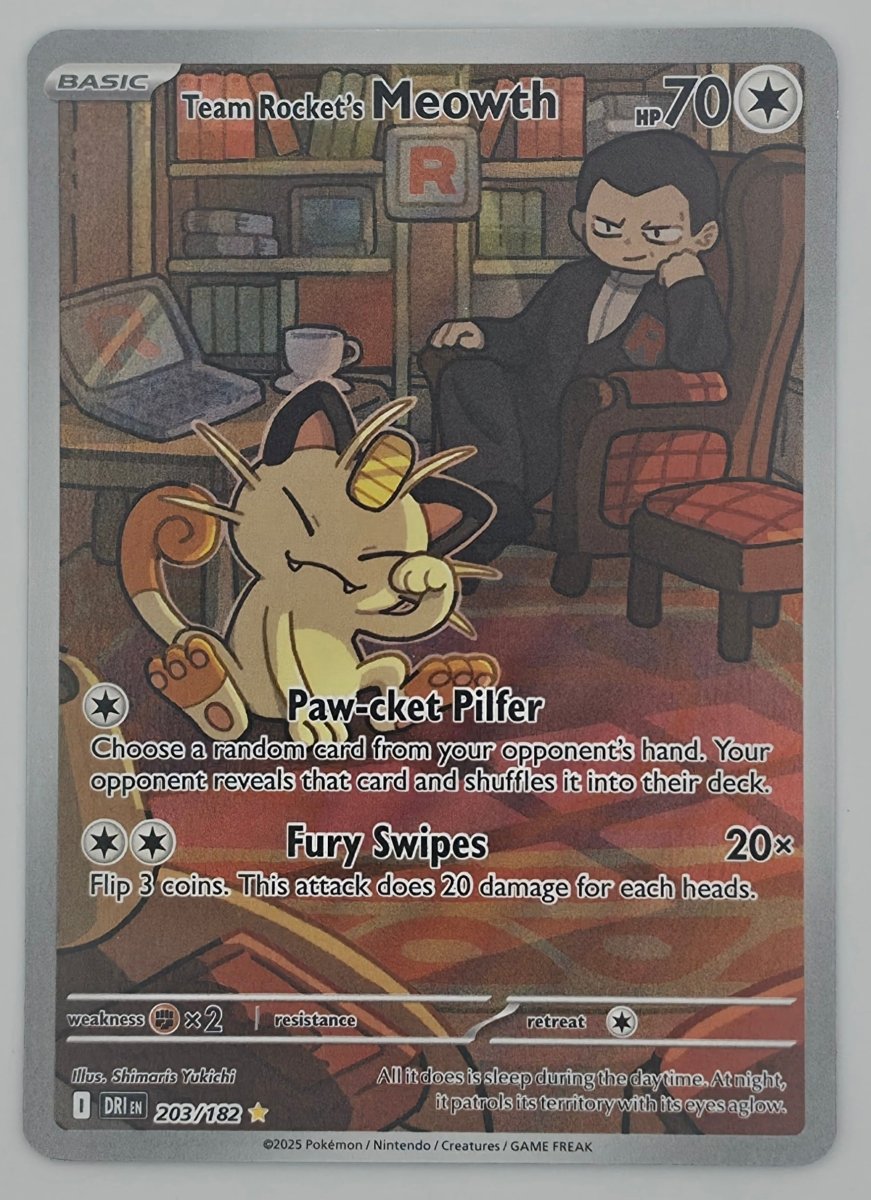 Team Rocket's Meowth - 203/182 - SV10: Destined Rivals (DRI) by Poké Dubai on MYNTED
