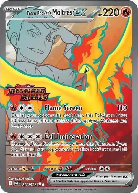 Team Rocket's Moltres EX - 108/182 (Destined Rivals Stamp) by The Archive Stop on MYNTED