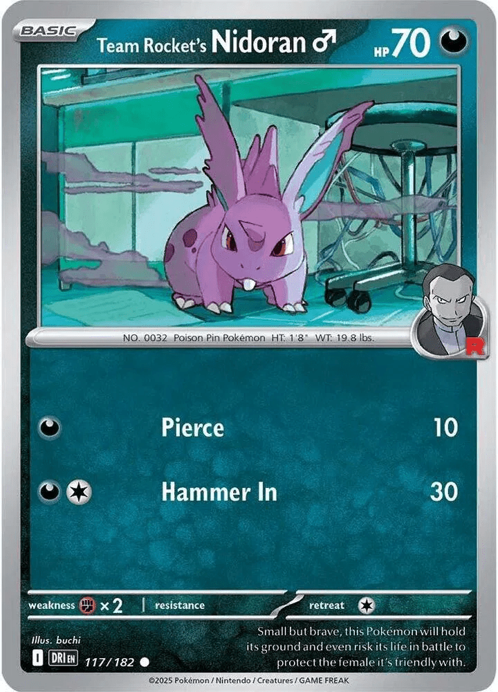 Team Rocket's Nidoran M 117 Rev Holo - Destined Rivals by PokéPW on MYNTED