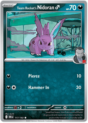 Team Rocket's Nidoran M 117/182 Common | Scarlet & Violet – Destined Rivals by Worth the XP on MYNTED