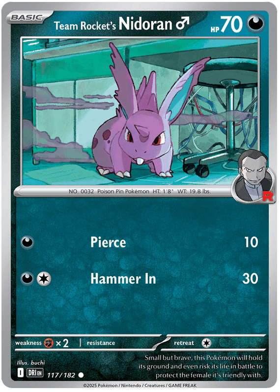 Team Rocket's Nidoran M 117/182 Common | Scarlet & Violet – Destined Rivals by Worth the XP on MYNTED
