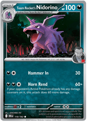 Team Rocket's Nidorino 118/182 Common | Scarlet & Violet – Destined Rivals by Worth the XP on MYNTED