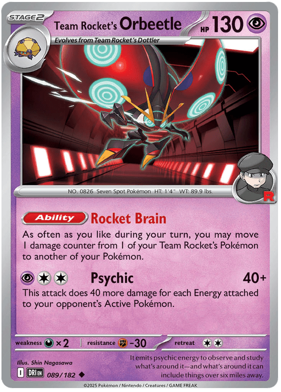 Team Rocket's Orbeetle 089/182 Uncommon | Scarlet & Violet – Destined Rivals by Worth the XP on MYNTED