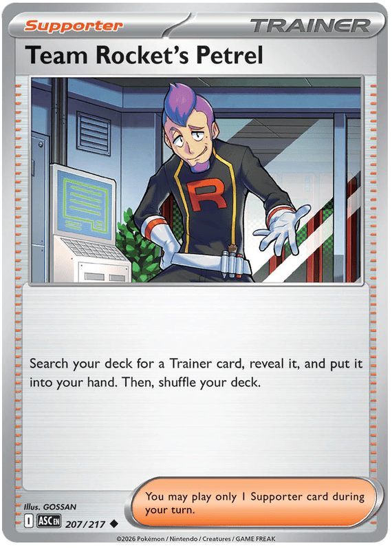 Team Rocket's Petrel 207/217 Uncommon | Mega Evolution – Ascended Heroes by Worth the XP on MYNTED