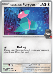 Team Rocket's Porygon 153/182 Common | Scarlet & Violet – Destined Rivals by Worth the XP on MYNTED
