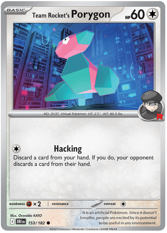 Team Rocket's Porygon 153/182 Common | Scarlet & Violet – Destined Rivals by Worth the XP on MYNTED