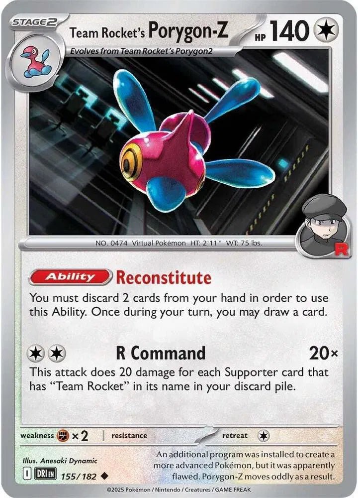 Team Rocket's Porygon - Z - 155/182 - Reverse Holofoil by The Archive Stop on MYNTED