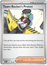 Team Rocket's Proton 177/182 Uncommon | Scarlet & Violet – Destined Rivals by Worth the XP on MYNTED