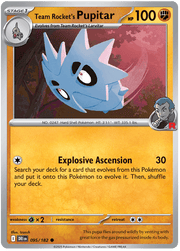 Team Rocket's Pupitar 095/182 Reverse Holo | Scarlet & Violet – Destined Rivals by Worth the XP on MYNTED