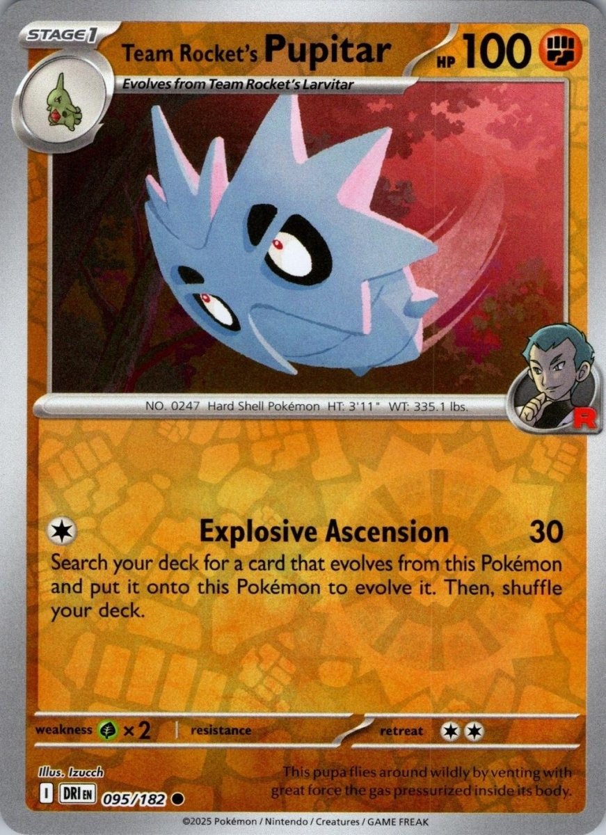 Team Rocket's Pupitar [Reverse Holo] 95 Pokemon Destined Rivals by Moe‘s Vault on MYNTED