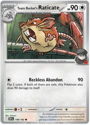 Team Rocket's Raticate 148/182 Reverse Holo | Scarlet & Violet – Destined Rivals by Worth the XP on MYNTED