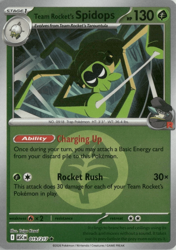 Team Rocket's Spidops - 019/217 (Energy Symbol Pattern) - ME: Ascended Heroes (ASC) by SAFAQATI on MYNTED