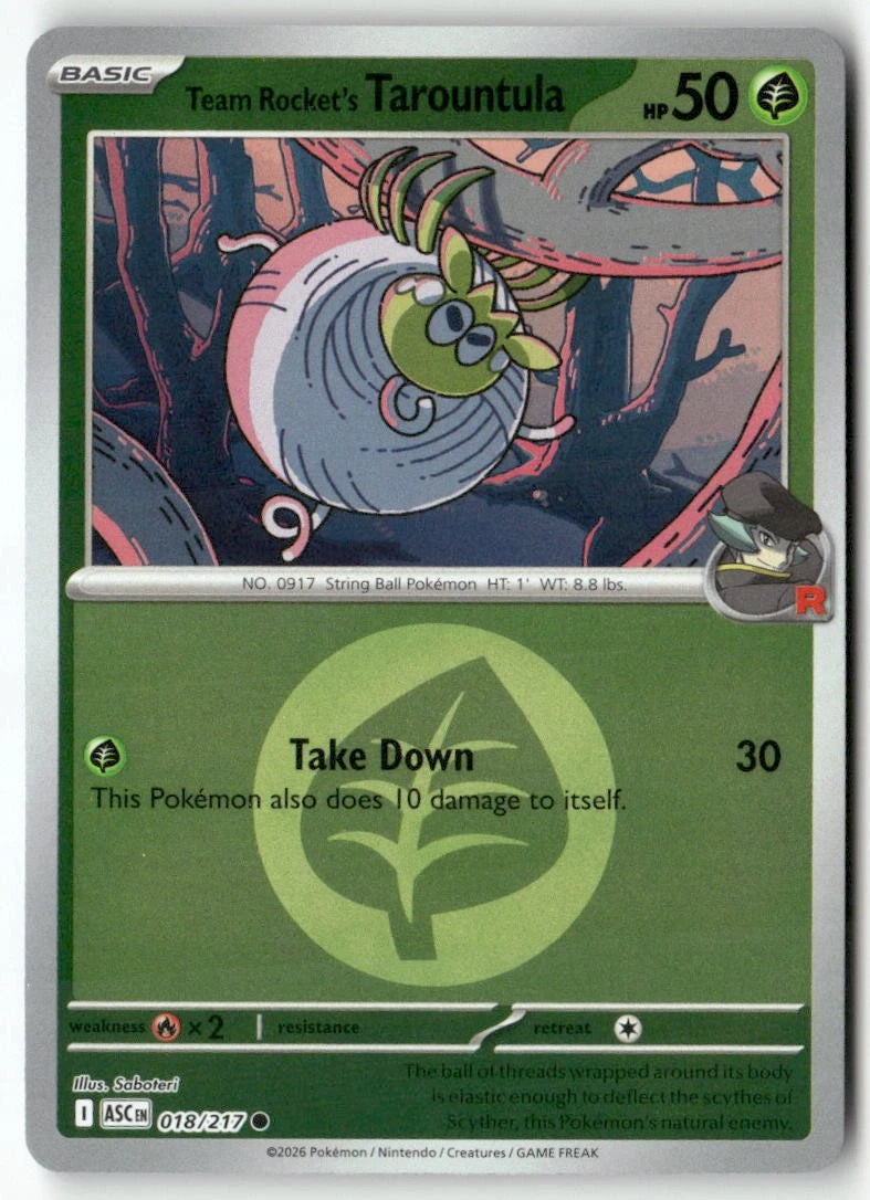 Team Rocket's Tarountula - 018/217 (Energy Symbol Pattern) - ME: Ascended Heroes (ASC) by SAFAQATI on MYNTED