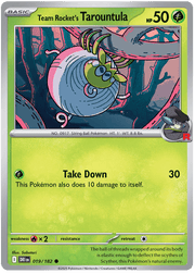 Team Rocket's Tarountula 019/182 Reverse Holo | Scarlet & Violet – Destined Rivals by Worth the XP on MYNTED