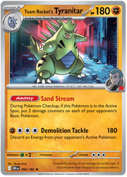 Team Rocket's Tyranitar 096/182 Holo Rare | Scarlet & Violet – Destined Rivals by Worth the XP on MYNTED