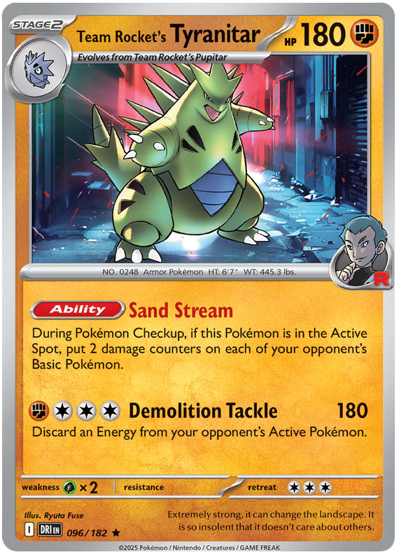 Team Rocket's Tyranitar 096/182 Holo Rare | Scarlet & Violet – Destined Rivals by Worth the XP on MYNTED