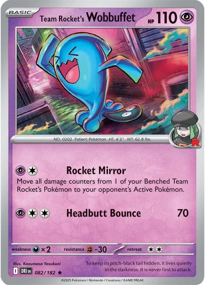 Team Rocket's Wobbuffet 082 Holo - Destined Rivals by PokéPW on MYNTED