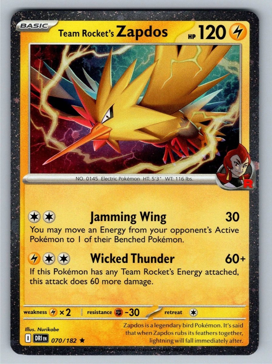 Team Rocket's Zapdos - 070/182 (Cosmos Holo) - Promo Card by SAFAQATI on MYNTED