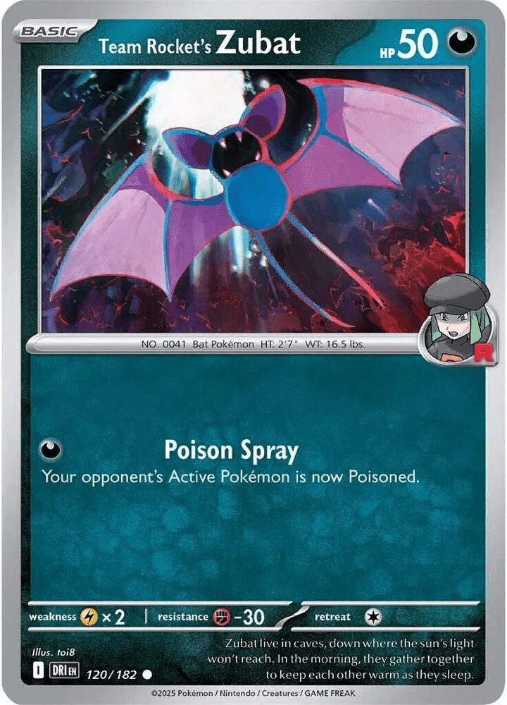 Team Rocket's Zubat 120 Rev Holo - Destined Rivals by PokéPW on MYNTED